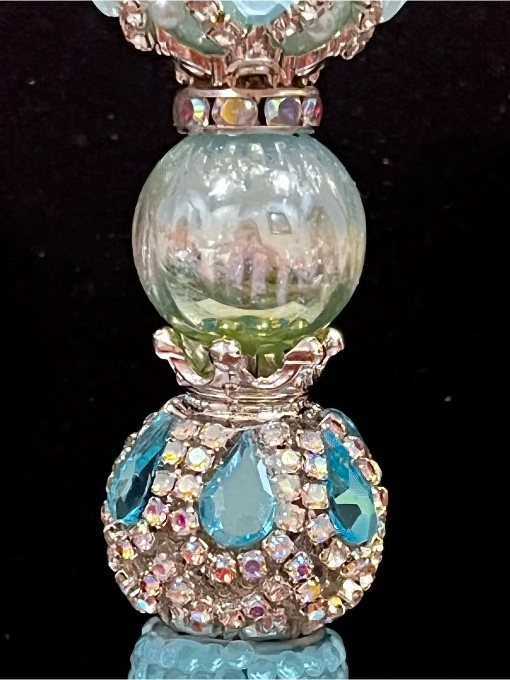 Very rare designer inspired Tiffany blue focal fancy beaded pen